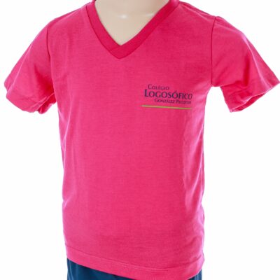 CAMISETA COM MANGA ROSA